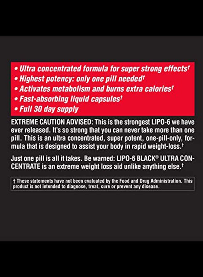 Lipo-6 Black Ultra Concentrate Dietary Supplement 60 Capsules