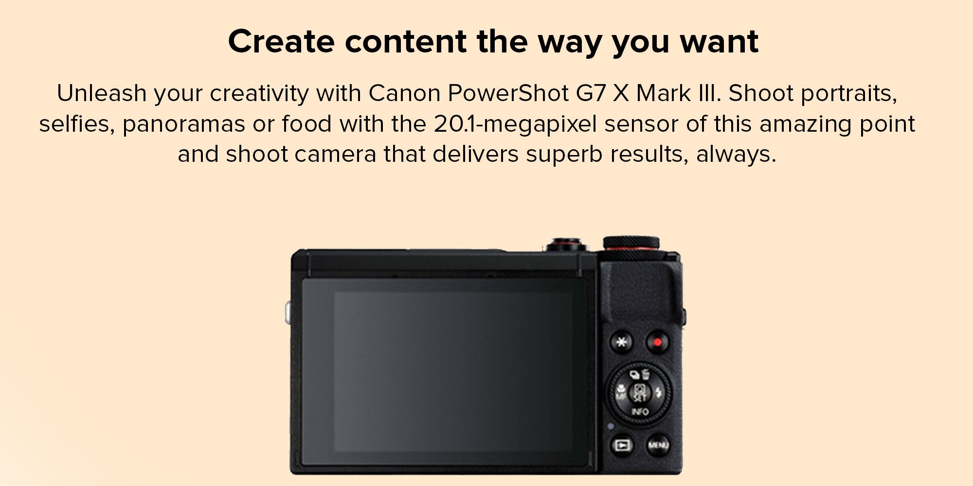 PowerShot G7 X Mark III Point And Shoot Camera 20.1MP 4.2x Zoom With Tilt Touchscreen, Built-In Wi-Fi And Bluetooth Black