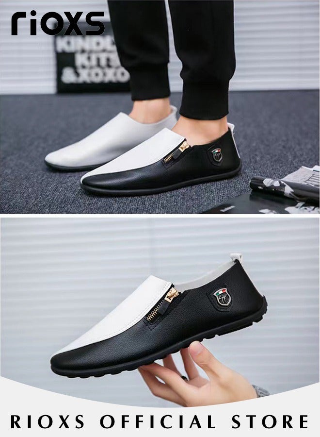 Men's Flat Loafers Slip On Casual Breathable Driving Shoes Fashion Lightweight Outdoor Boat Shoes