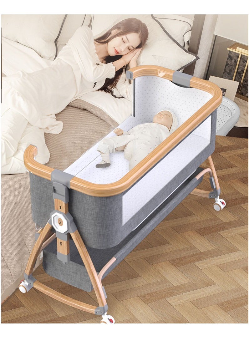 Bedside Cot Newborn Bassinet Mobile Portable Children's Sleeper Cot Folding Crib