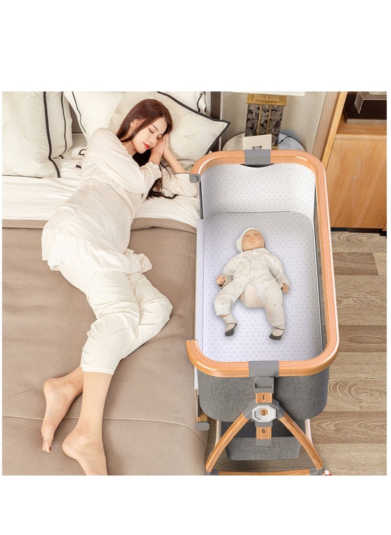 Bedside Cot Newborn Bassinet Mobile Portable Children's Sleeper Cot Folding Crib