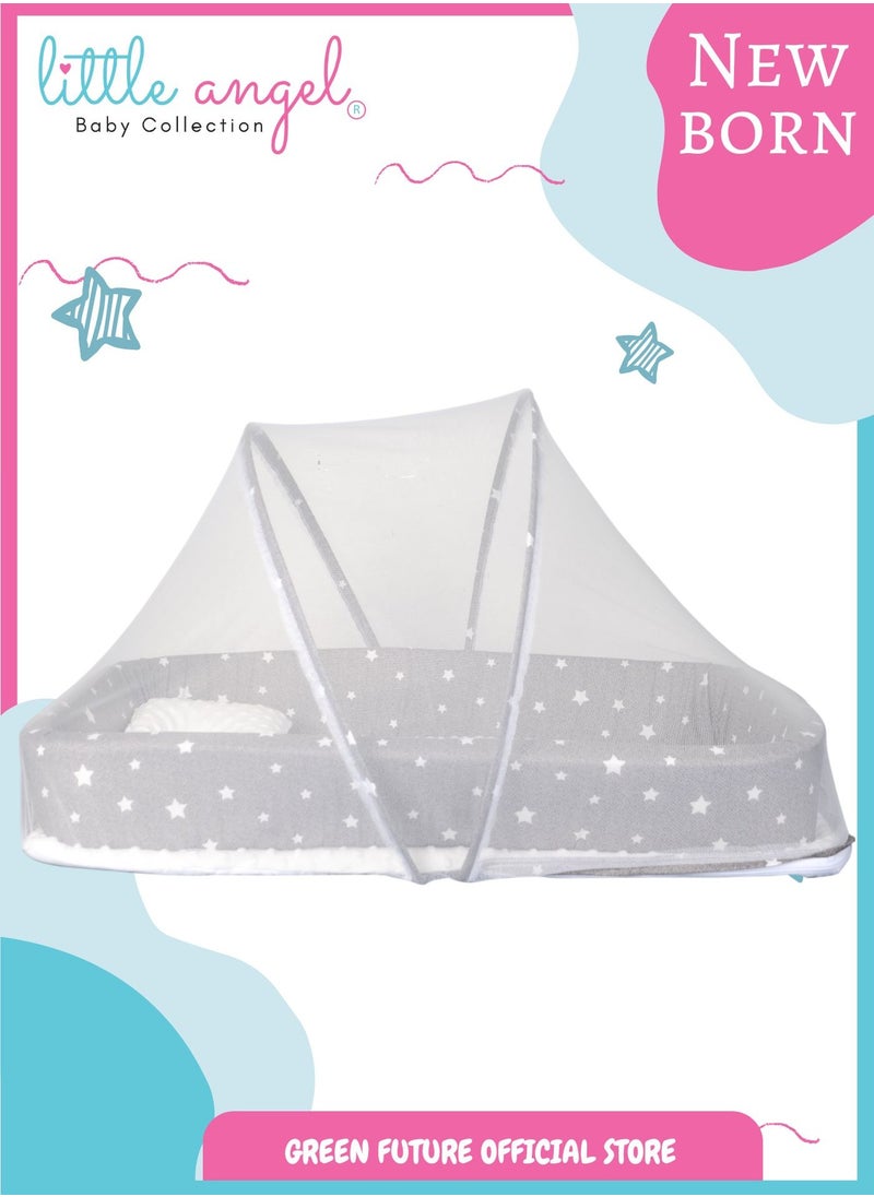 Baby Bed with Mosquito Net - Portable Infant Sleeping Bed with Canopy and Soft Padding for Newborns and Toddlers