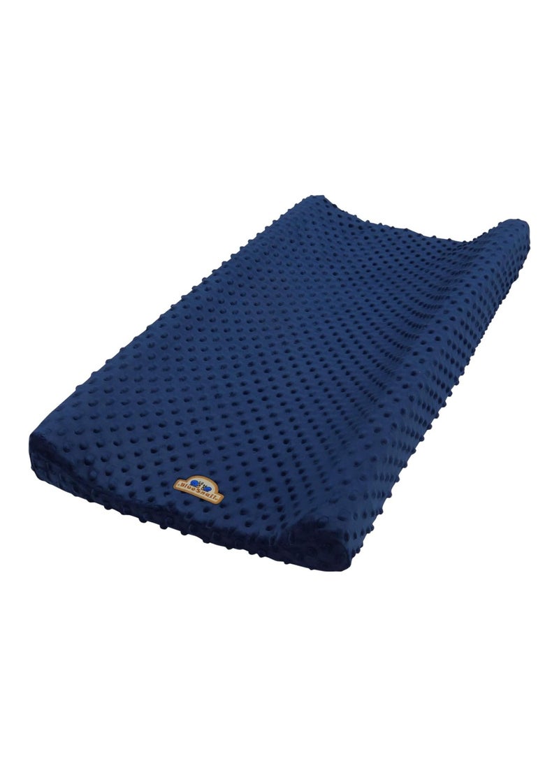 Ultra Soft Minky Dot Changing Pad Cover (Navy)