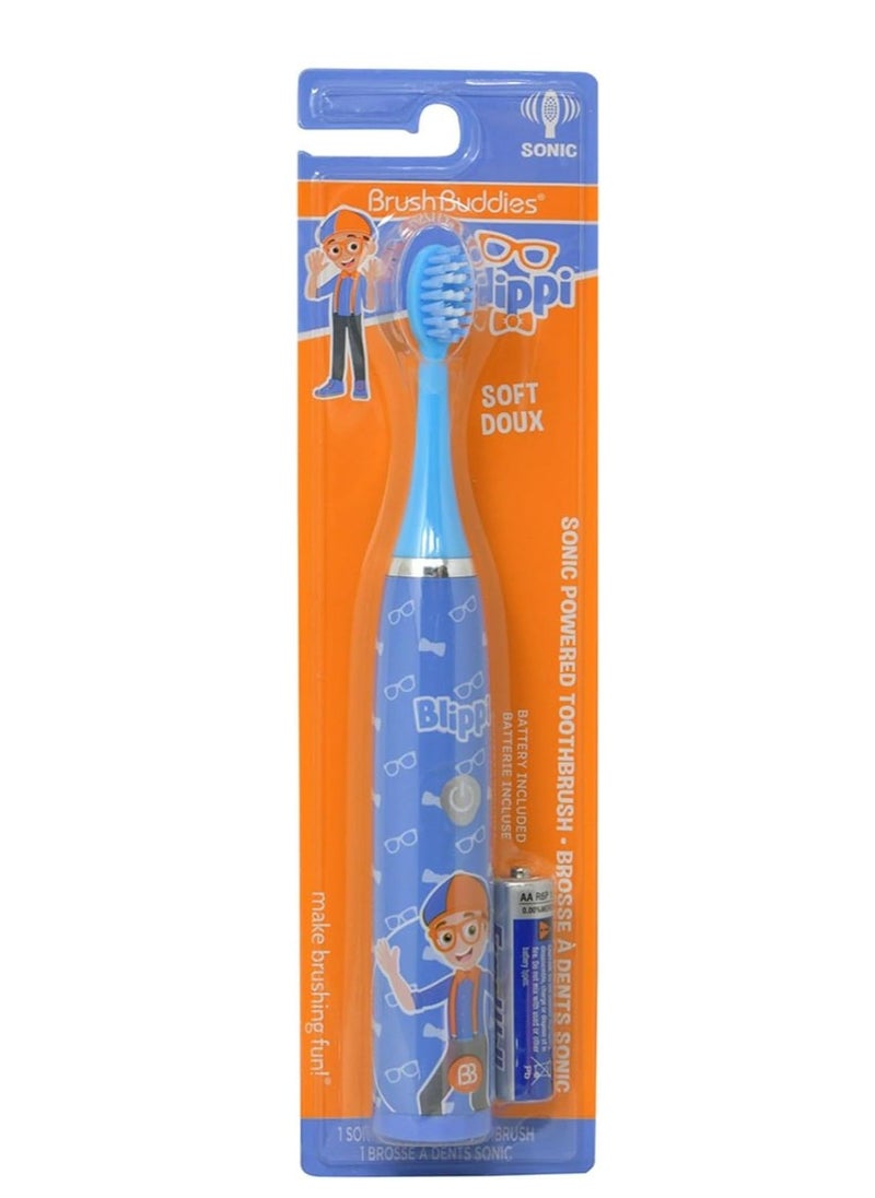 Brush Buddies Blippi Battery Powered Sonic Toothbrush for Kids, Children, Boys, Girls. (Blippi Electric Toothbrush)