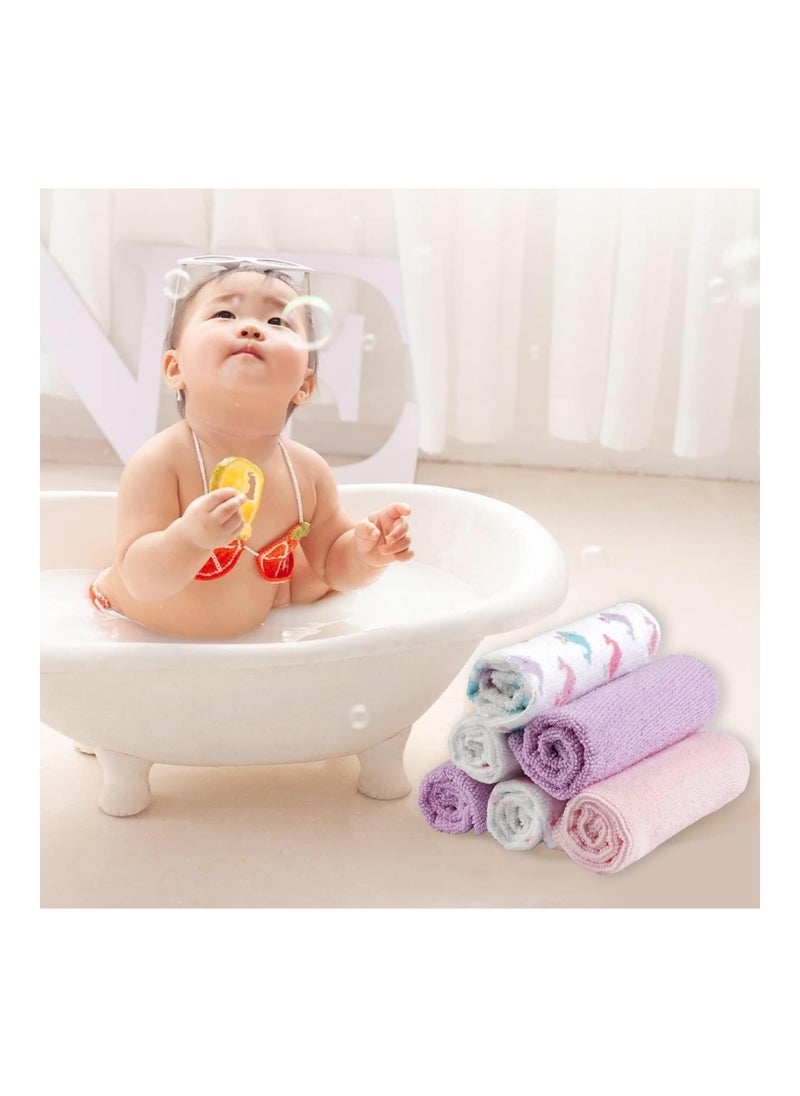 24 Pack Baby Washcloths And Face Cloth 9X9 Pink Whale