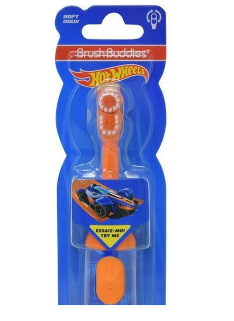 Brush Buddies Hot Wheels Electric Toothbrush, Kids Electric Toothbrushes, Battery Toothbrush, Toddler Electric Toothbrush for Kids 4-7