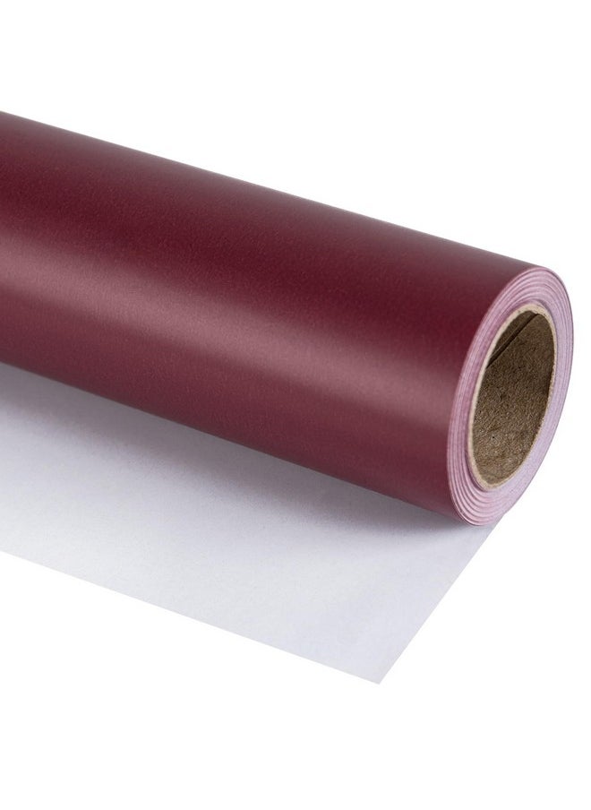 Wine Red Wrapping Paper Solid Color- Mini Roll - For Christmas, Wedding, Birthday, Shower, Congrats, And Holiday - 17.5 Inches X 32.8 Feet