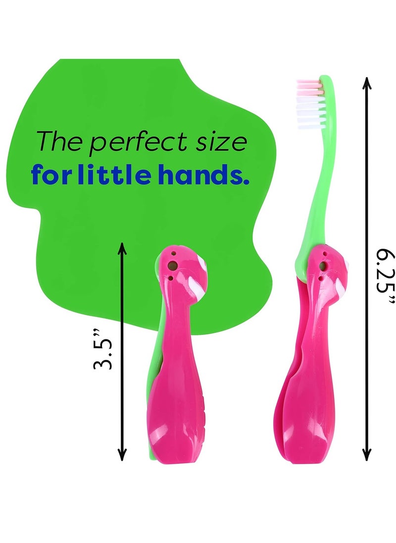 Kids Travel Toothbrush, Soft Toddler Toothbrush, Child Travel Toothbrush Gentle Bristles For Home, School, Camp, Sleepovers, Kids Folding Toothbrush Handles For Tiny Hands Boys and Girls (3 Pack)