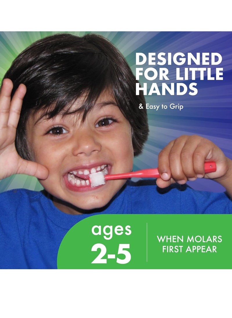 Brilliant Oral Care Child Toothbrush with Soft Bristles and Round Head, for a Kid Approved, Easy to Use All-Around Clean Mouth, Ages 2-5 Years, Lime, 1 Pack