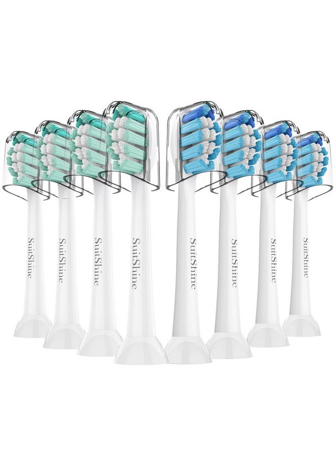 Replacement Toothbrush Heads Compatible With Philips Sonicare Replacement Heads, Sonicare Replacement Brush Head And More Snap-On Handles, 8 Pack