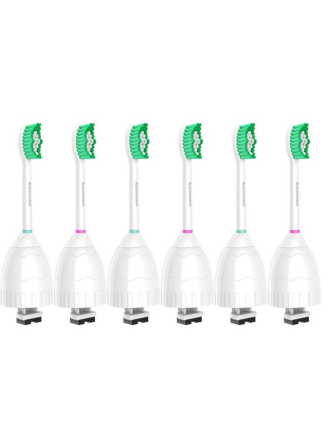 Replacement Toothbrush Heads For Philips Sonicare E-Series Essence Hx7022/66 And Other Screw-On Electric Toothbrush Model, 6 Pack