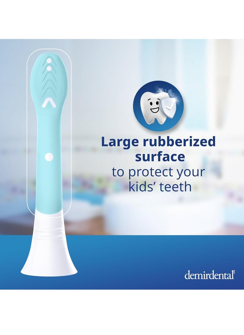 Kids Mini Toothbrush Heads Compatible with Philips Sonicare Kids Toothbrush Heads - Replacement Heads Mini Sensitive - Brush Heads from Ages 3 to 6 - Turquoise - Replaces HX6038-8 Pack