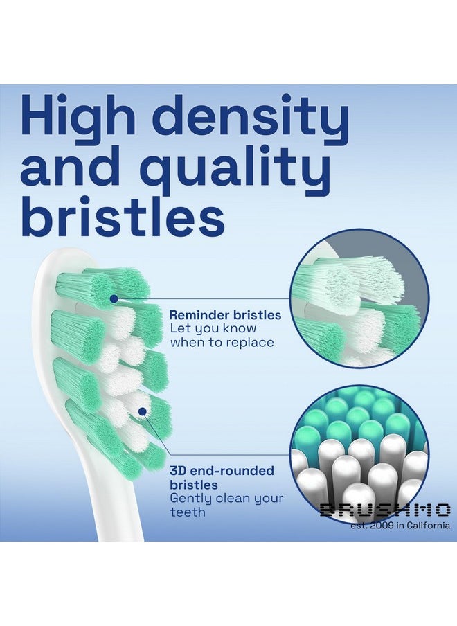 Replacement Toothbrush Heads Compatible With Philips Sonicare Optimal Plaque Control Hx9023/65, White, 8 Pack