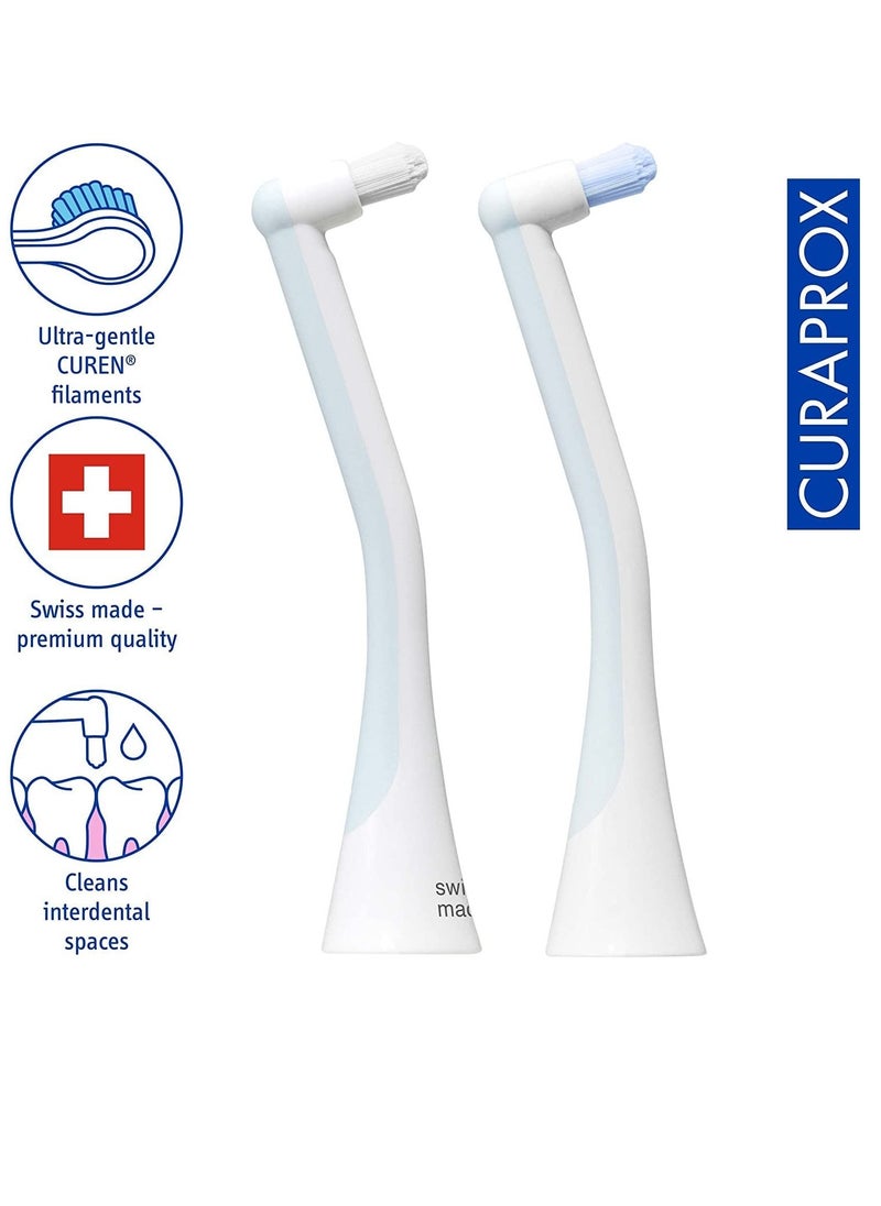 Curaprox Hydrosonic Single Duo Electric Toothbrush Replacement Heads (2 Pack)