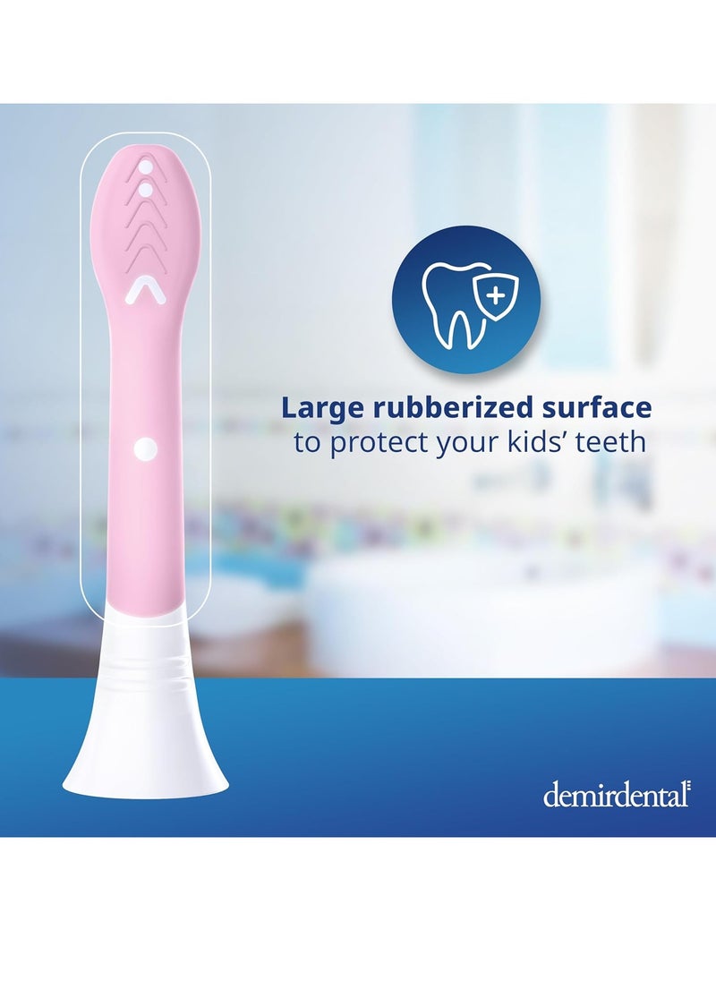 Kids Mini Toothbrush Heads Compatible with Philips Sonicare Kids Toothbrush Heads - Replacement Heads Mini Sensitive - Brush Heads Mini from Ages 3 to 6 - Pink - Replaces HX6038-8 Pack