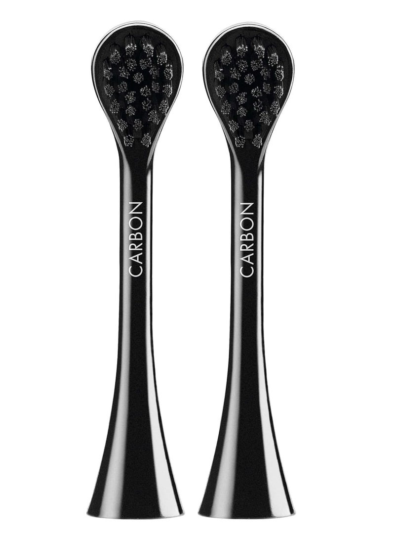 Curaprox Hydrosonic Black is White Activated Charcoal Electric Toothbrush Replacement Heads (2 Pack)