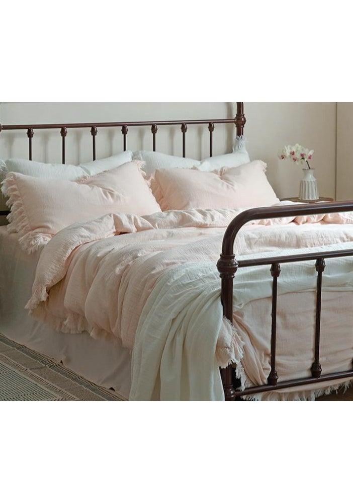 Bed Sheet Style — French Princess Style Double-Layer Cotton Mother And Baby Grade Bedding Set Of Four Pieces