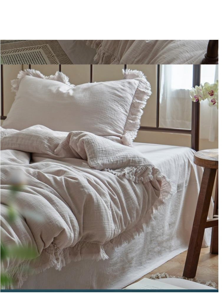 Bed Sheet Style — French Princess Style Double-Layer Cotton Mother And Baby Grade Bedding Set Of Four Pieces