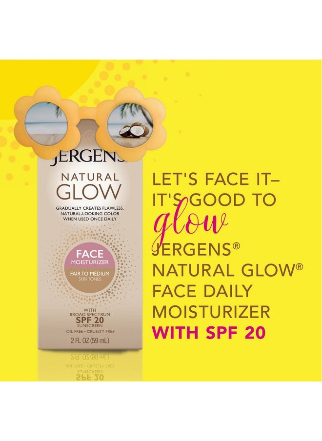 Natural Glow Face Moisturizer With Spf 20 Sunscreen, Fair To Medium Skin, Oil Free, Uva/Uvb Protection - 2 Oz