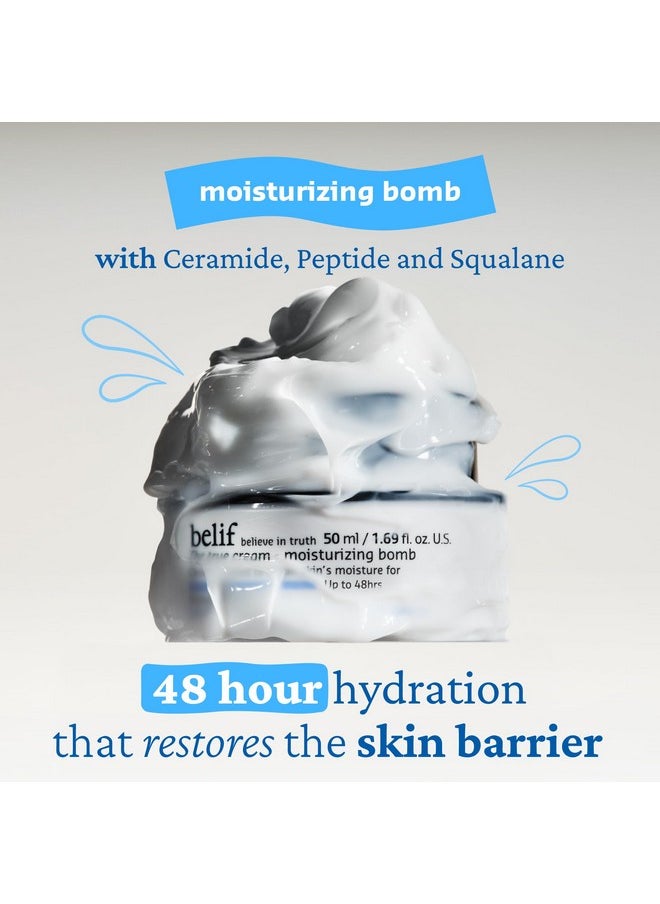 The True Cream Moisturizing Bomb 50Ml, 48Hrs Of Moisture & Hydration, Peptide, Ceramide, Squalane, Restores Skin Barrier, Daily Face Cream, For All Skin Types, Korean Skin Care Moisturizer