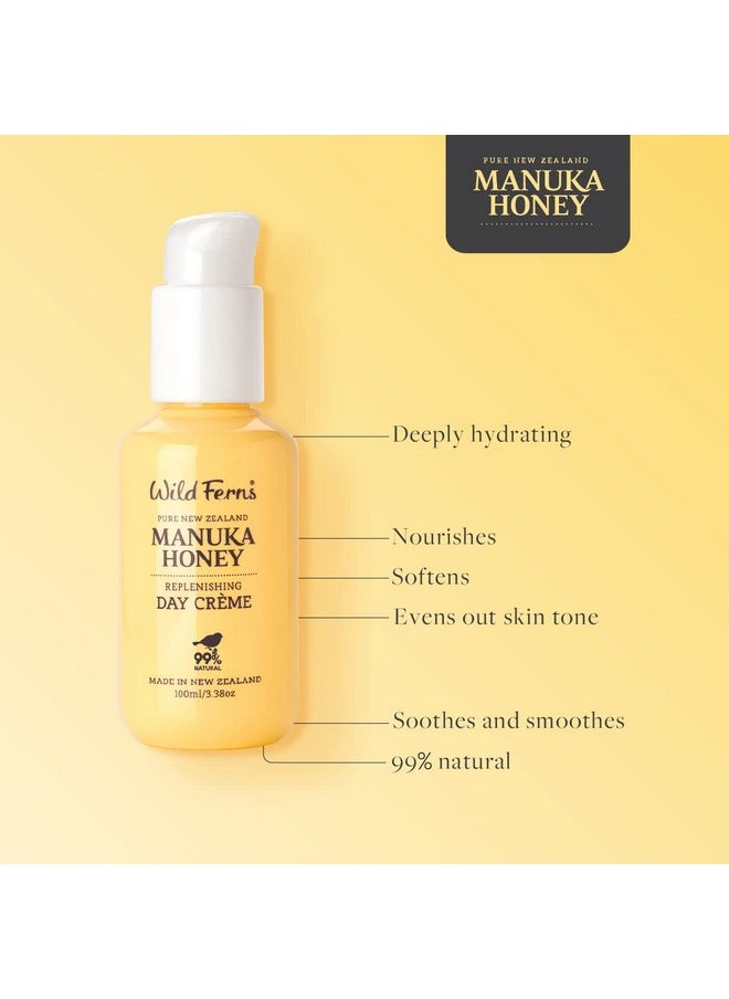 Manuka Honey Replenishing Day Crème, 99% Natural, 100 Milliliters