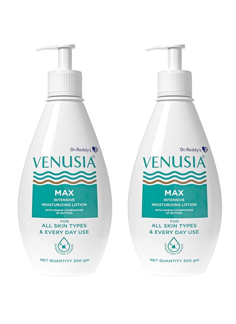 Moisturizer Lotion For Everyday Use for Dry Skin Contains Shea Butter Mango Butter Aloe Butter and Cocoa Butter. Paraben Free and Non irritant formula pack of 2 , 300 g each