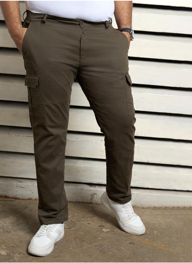 Men Dark Olive Trousers