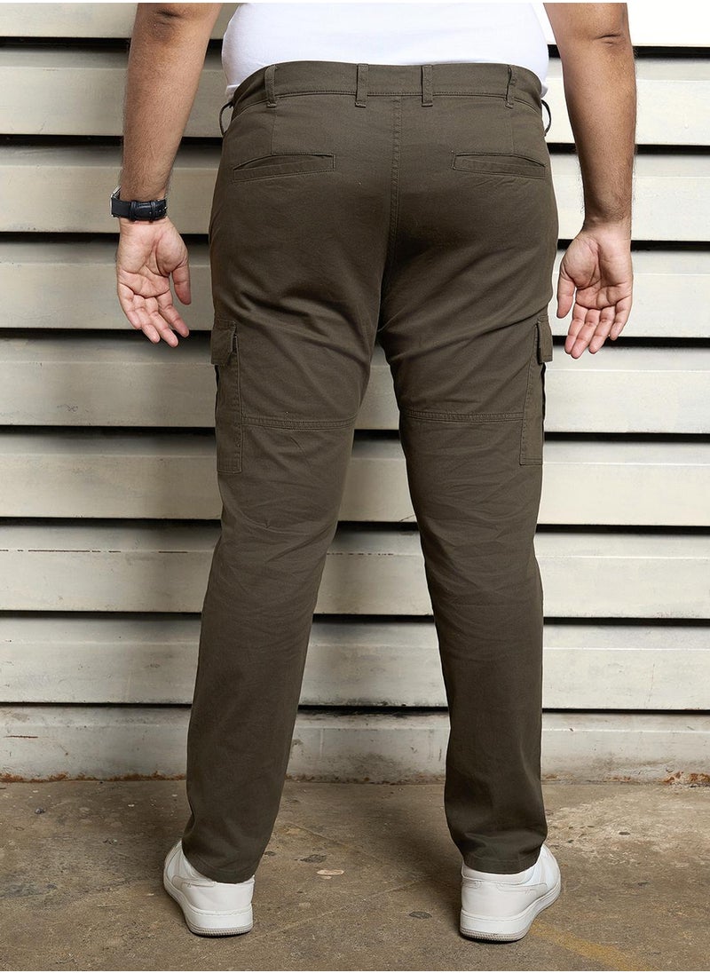 Men Dark Olive Trousers