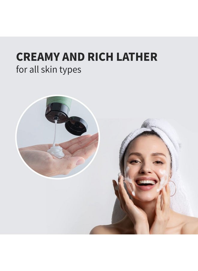 Deep Green Tea Natural Face Wash (4.23 Oz.) - Hydrating And Gentle Facial Cleanser For Various Skin Types, Korean Foaming Facial Cleanser