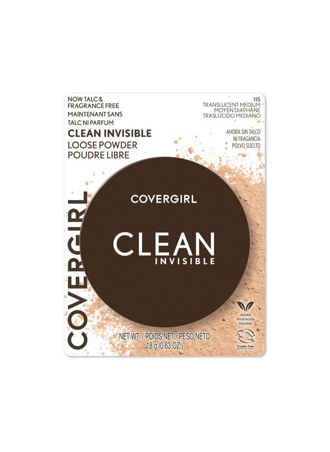 Clean Invisible Loose Powder - Loose Powder, Setting Powder, Vegan Formula - Translucent Medium, 18G (0.63 Oz)