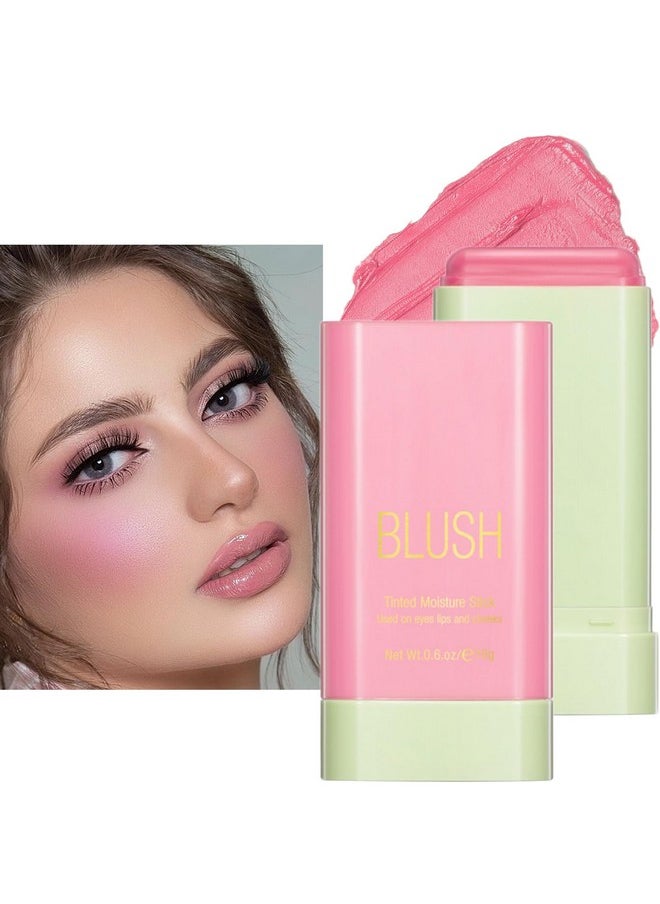 Blush Stick, Cream Blush Stick For Cheeks & Lips, Blendable Long-Lasting Multi-Use Contour Stick & Highlighter Makeup (#1 Shy Pink)