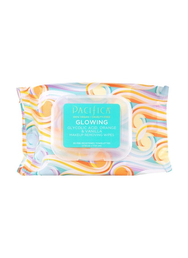 Makeup Remover Face Wipes - Daily Facial Cleansing & Exfoliating Towelettes - Biodegradable - Organic - W/ Gycolic Acid - Clean Beauty Vegan & Cruelty-Free Dermatologist Tested 30 Count