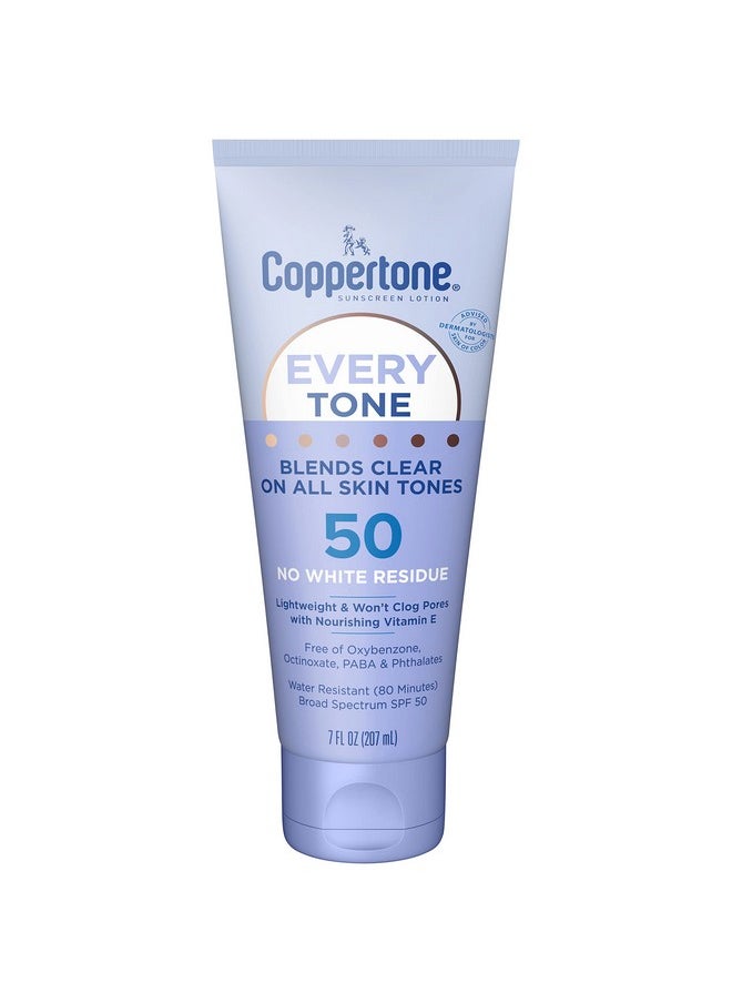 Every Tone Sunscreen Lotion Spf 50, Lightweight, Rubs On Clear Sunscreen For All Skin Tones, Formulated With Nourishing Vitamin E, 7 Fl Oz Tube