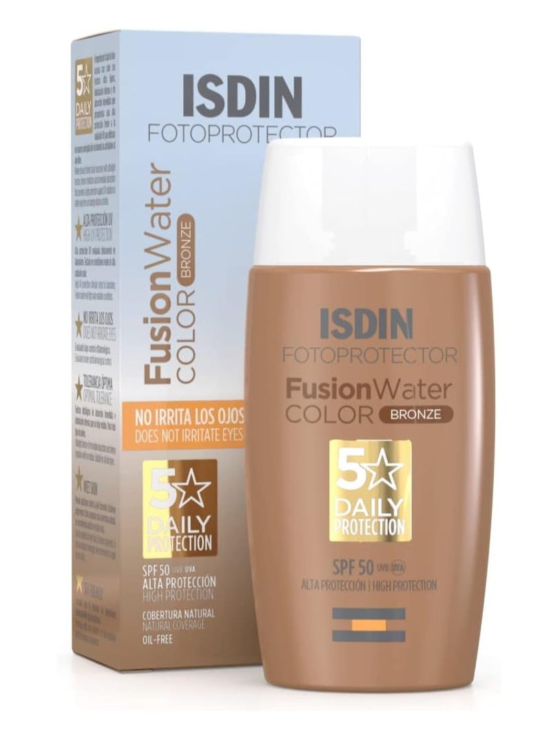 Fotoprotector Fusion Water Color Bronze SPF 50 UVA UVB Sunscreen Protection 50ml