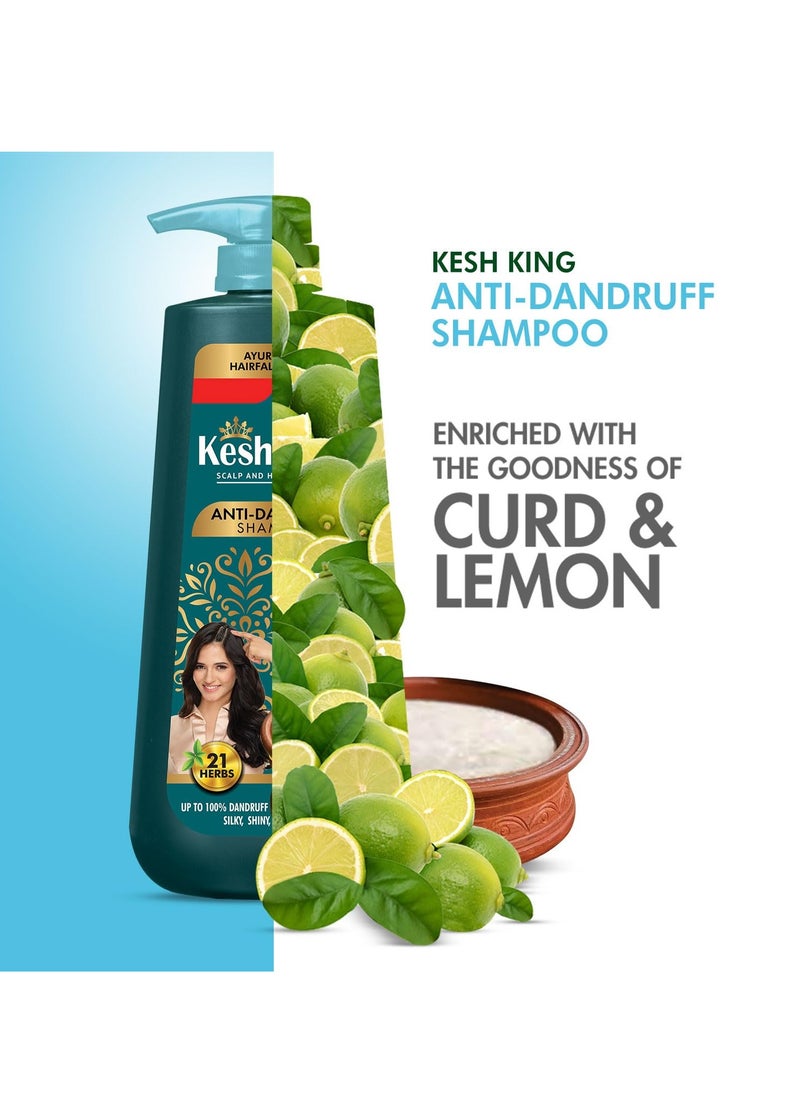 Kesh King Ayurvedic Anti-Dandruff Shampoo | Reduces hair fall | Soothes itchy scalp | No Paraben & No Silicon | 21 natural ingredients | Enriched with curd, lemon & neem | 1000 ml