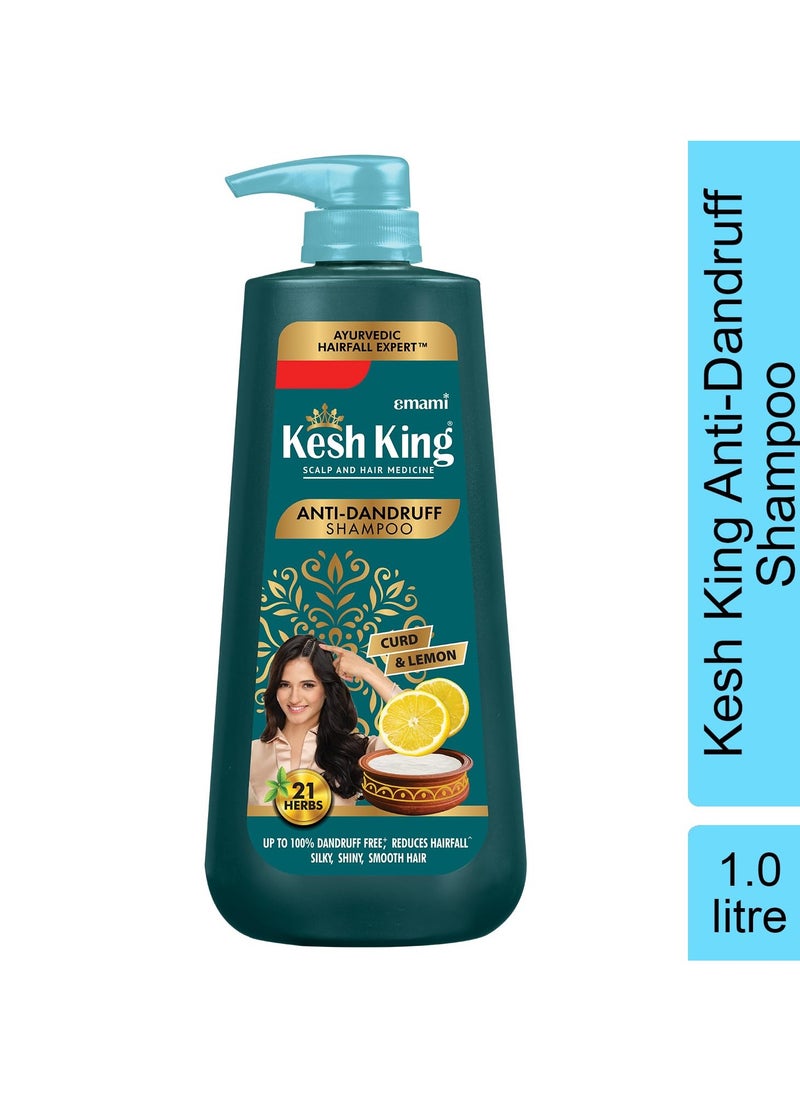 Kesh King Ayurvedic Anti-Dandruff Shampoo | Reduces hair fall | Soothes itchy scalp | No Paraben & No Silicon | 21 natural ingredients | Enriched with curd, lemon & neem | 1000 ml