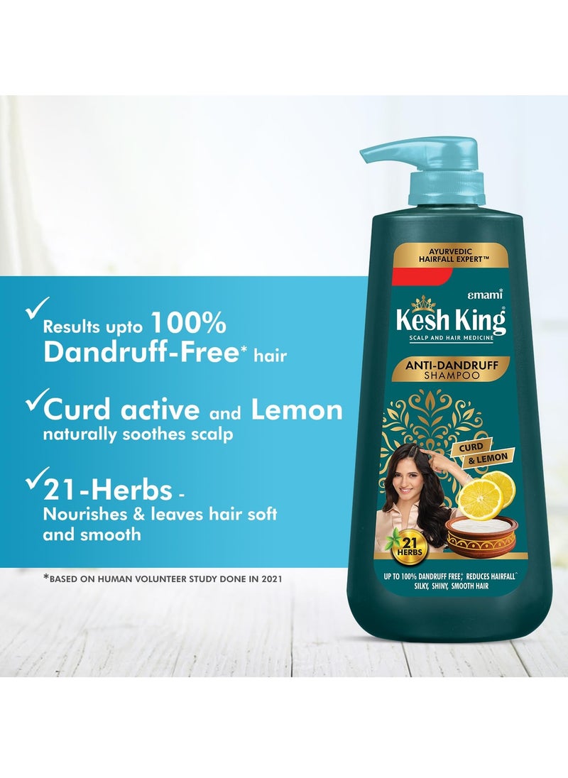 Kesh King Ayurvedic Anti-Dandruff Shampoo | Reduces hair fall | Soothes itchy scalp | No Paraben & No Silicon | 21 natural ingredients | Enriched with curd, lemon & neem | 1000 ml