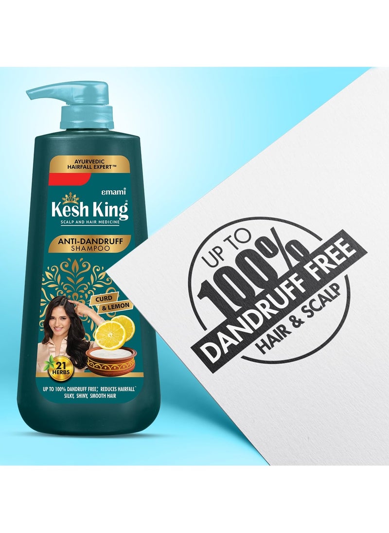 Kesh King Ayurvedic Anti-Dandruff Shampoo | Reduces hair fall | Soothes itchy scalp | No Paraben & No Silicon | 21 natural ingredients | Enriched with curd, lemon & neem | 1000 ml