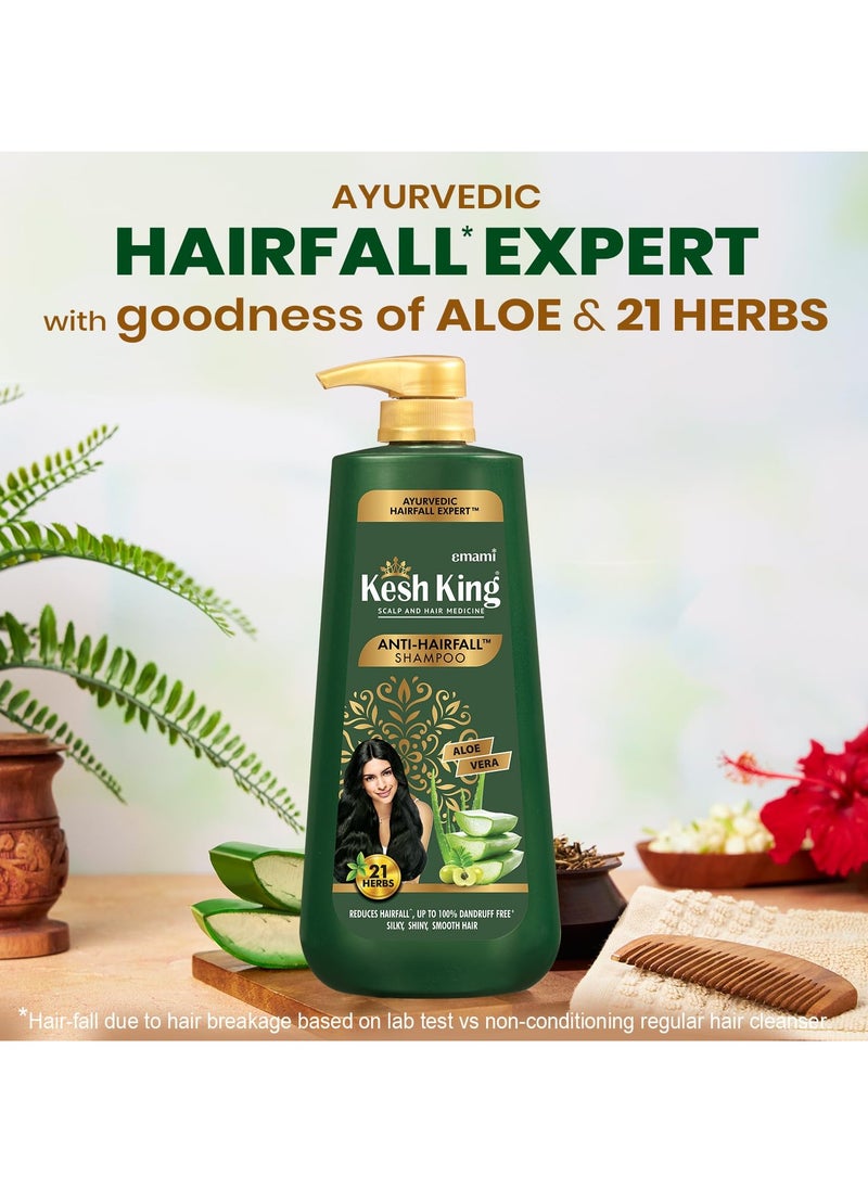 Kesh King Ayurvedic Anti-Hairfall Shampoo | Reduces hairfall | 21 Ayurvedic herbs | No Paraben & No Silicon | Enriched with Aloe Vera, Bhringraja & Amla | 1000 ml