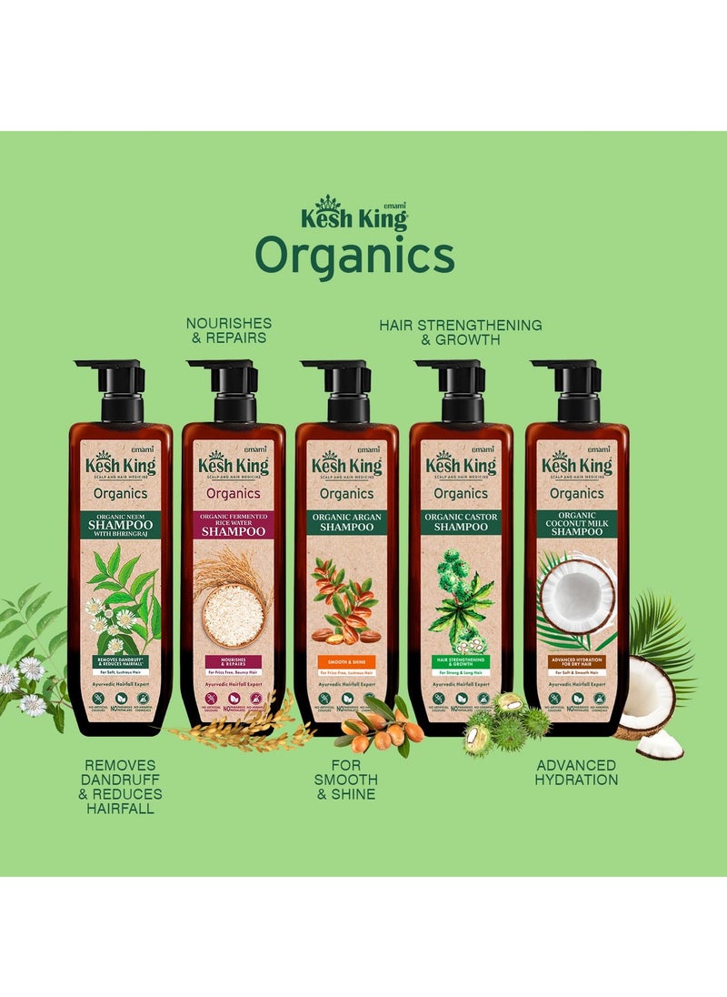 Kesh King Organics Neem & Bhringraj Anti Dandruff shampoo, reduces hairfall, certified organic ayurvedic formula for flake free healthy scalp, sulphate & paraben free, 300ml