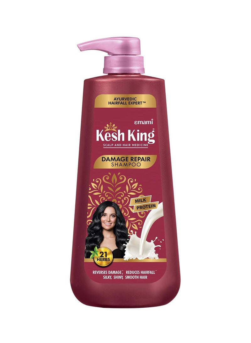 Kesh King Ayurvedic Damage Repair Shampoo | Reduces hair fall | Soothes itchy scalp | No Paraben & No Silicon | 21 natural ingredients | Enriched with curd, lemon & neem | 600 ml