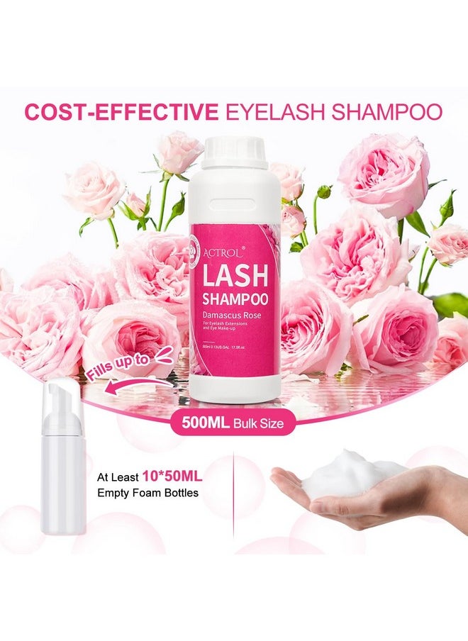 Lash Extension Cleanser Rose 500Ml Eyelash Shampoo Lash Cleanser Foam With Salon And Home Care