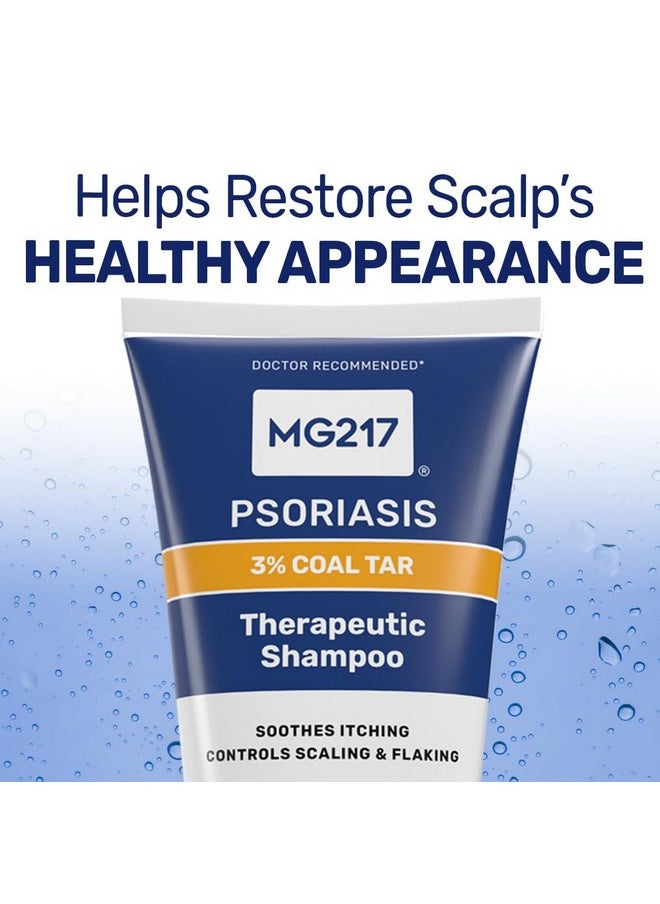 Psoriasis Shampoo With Coal Tar, Therapeutic Scalp Treatment, Controls Itching, Scaling, Flaking, Scale Buildup, Psoriasis Scalp Treatment, 3% Coal Tar Shampoo And Conditioner, 8Floz