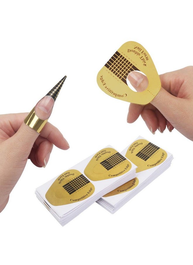 Gold Horseshoe Nail Forms, 200Pcs Nail Extension Tips And Uv Gel Guide Stickers