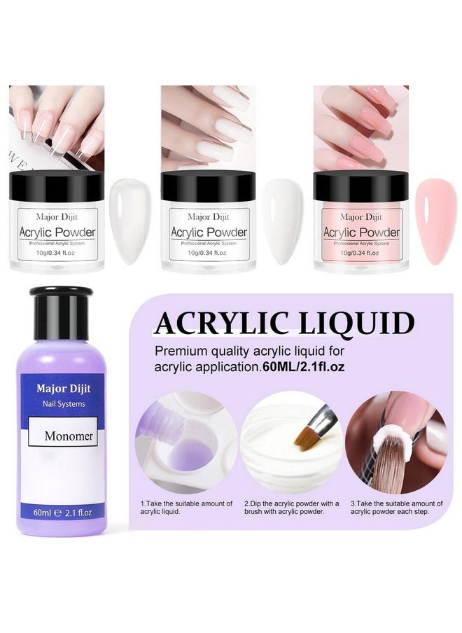 Acrylic Nail Kit-Starter Nails Kit Acrylic Set Acrylic Powder & Liquid With Nail Drill U V Light Professional Acrylic With Everything For Beginners Acrylic Nail Set (Clear/White/Nude)