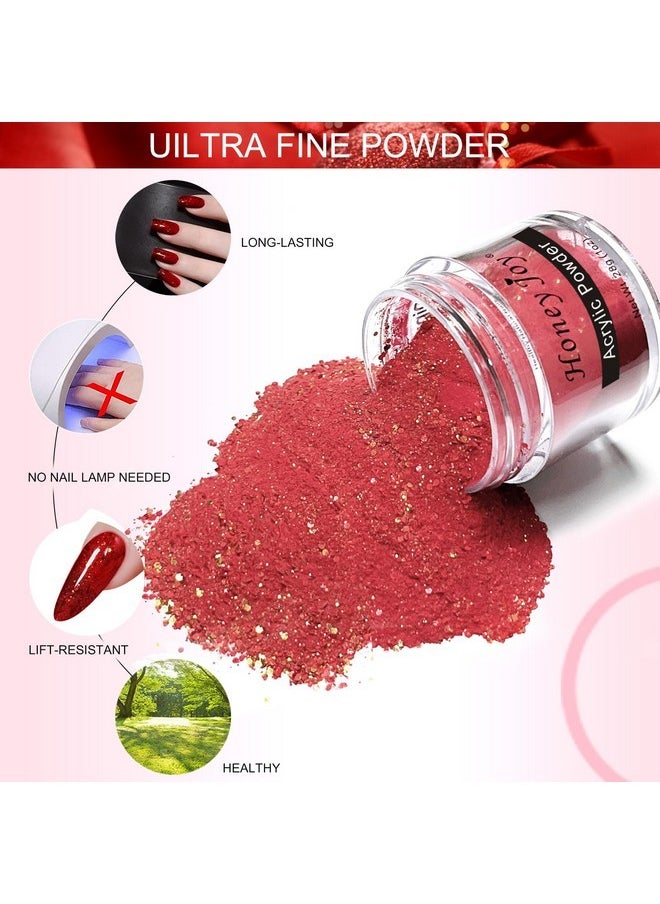 28G/Box Color Acrylic Powder Professional Red Glitter Acrylic Nail French Manicure Powder For Nail Extension Acrylic Nail System,Hj-Nap017-No.36