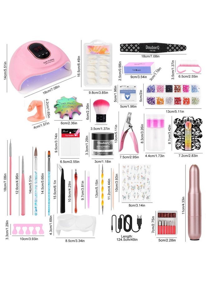 Acrylic Nail Kit-Starter Nails Kit Acrylic Set Acrylic Powder & Liquid With Nail Drill U V Light Acrylic With Everything For Beginners Acrylic Nail Set Full Acrylic Nail Supplies