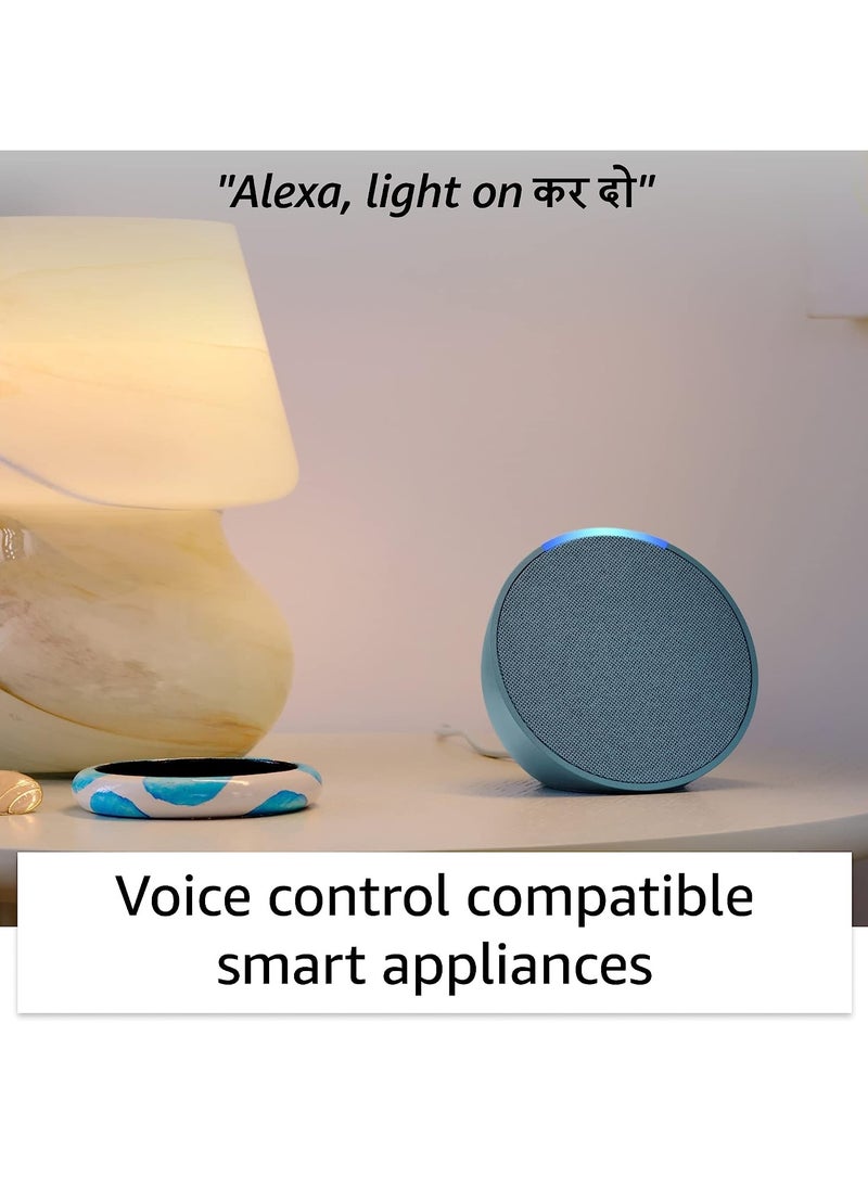 Echo Pop Full sound compact Wi-Fi & Bluetooth smart speaker with Alexa Use your voice to control smart home devices, play music or the Quran, and more (speaks English & Khaleeji) green