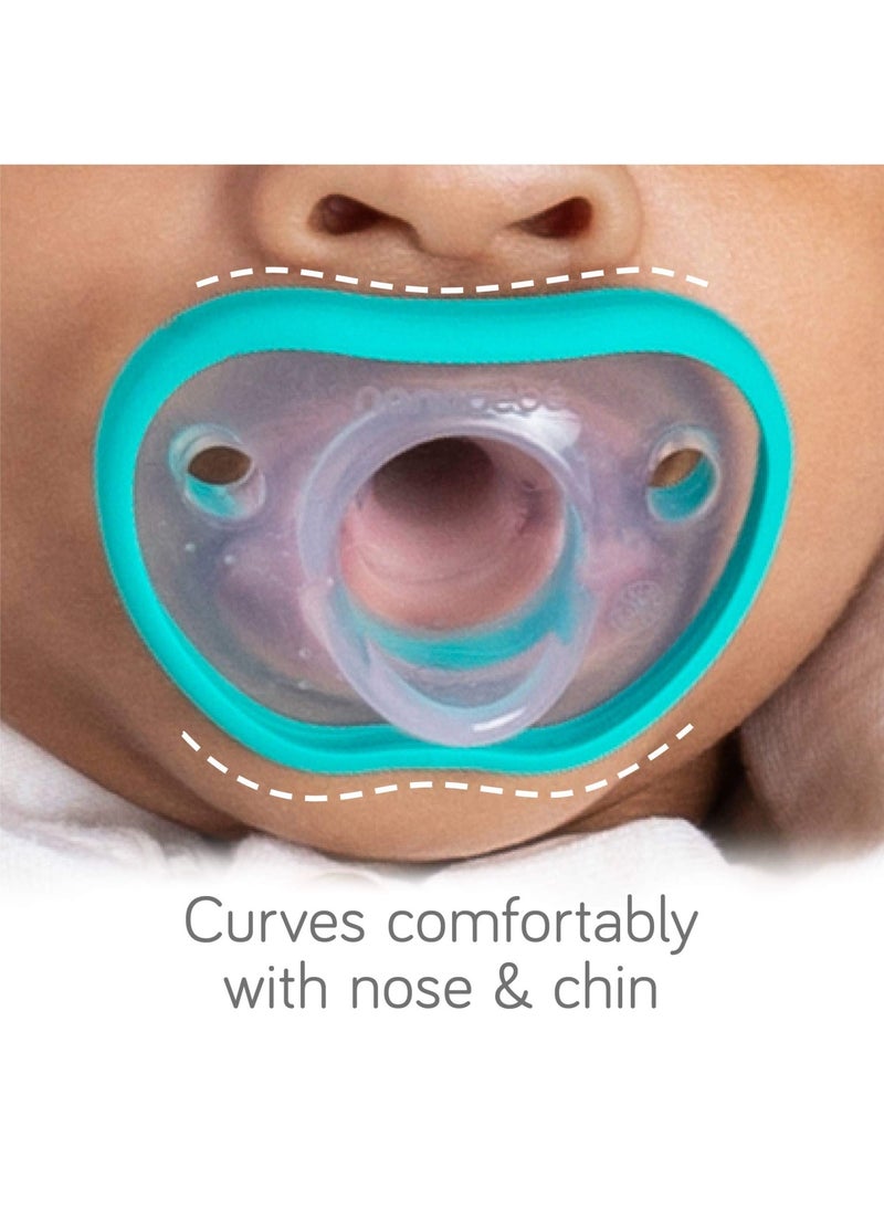 Baby Pacifiers 0 3 Month Orthodontic Curves Comfortably With Face Contour Award Winning Perfect Baby Registry Gift 2 Pack Grey