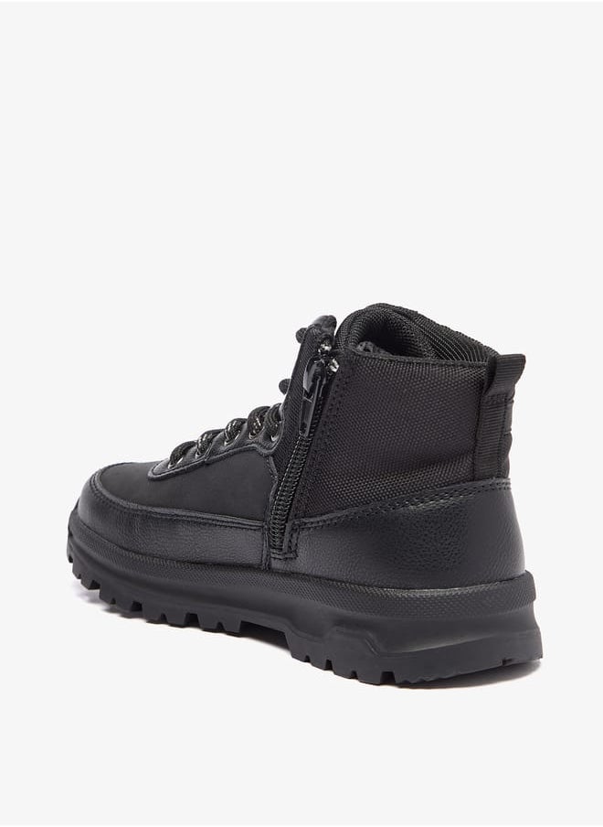 Boys' Solid Low Ankle Boots with Zip Closure